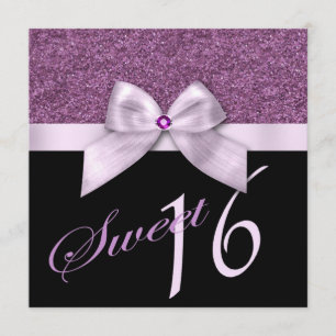 Lavender Rosa Glitter Gem Sweet sixteen födelsedag Inbjudningar