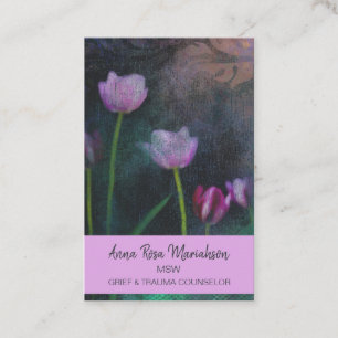 *~* Lavender Rosa Grått Tulip Grunge Shabby-Vinta Visitkort