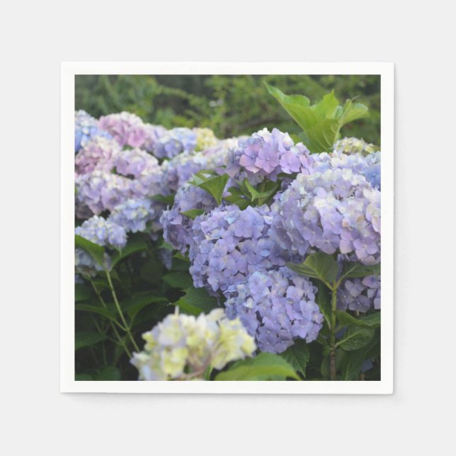 Lavender & Rosa Hortensia Hydrangea Flowers Pappersservett (Framsidan)