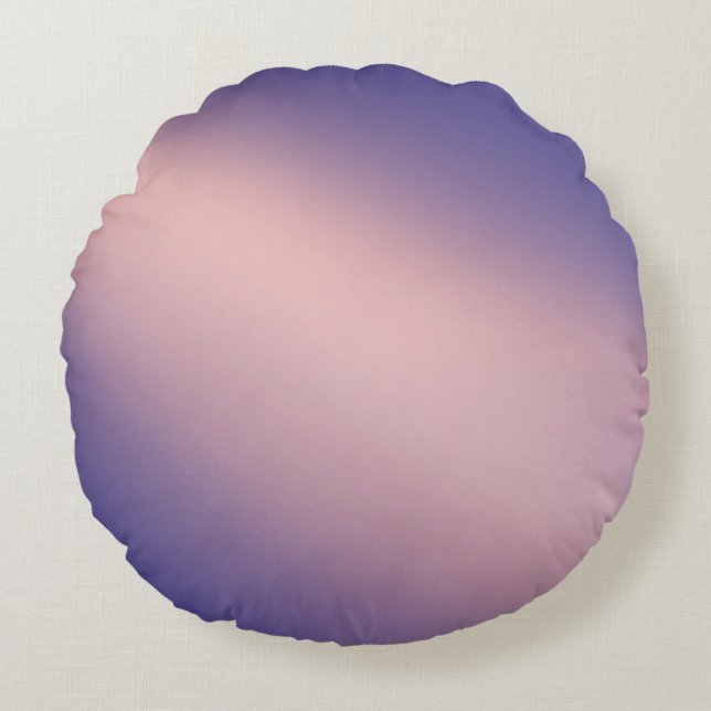 Lavender & Rosa Monochrome-moonlight Rund Kudde (Framsidan)