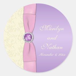 Lavender, Rosa och Ivory 1,5-tums Round Sticker Runt Klistermärke