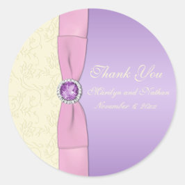 Lavender, Rosa och Ivory 3-tums Round Sticker Runt Klistermärke