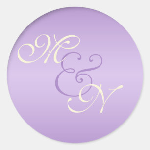 Lavender, Rosa och Ivory Monogrammed 1,5-tumssymbo Runt Klistermärke