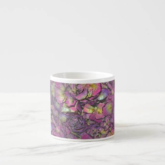 Lavender Rosa ros Petals Watercolor Espressomugg (Framsidan)