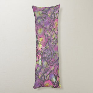 Lavender Rosa ros Petals Watercolor Kroppskudde