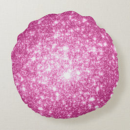 Lavender Rosa Stars Round Pillow Rund Kudde