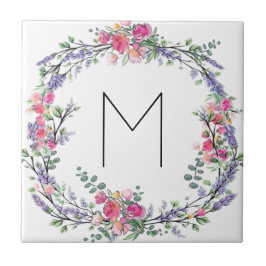 Lavender Rosa Vild Ro och Eucalyptus Kakelplatta