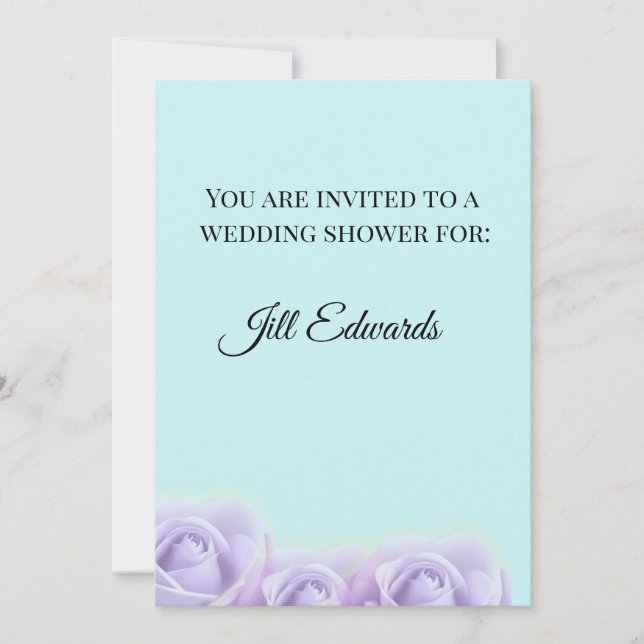 Lavender Rose Bridal Shower Invitation Inbjudningar (Framsida)