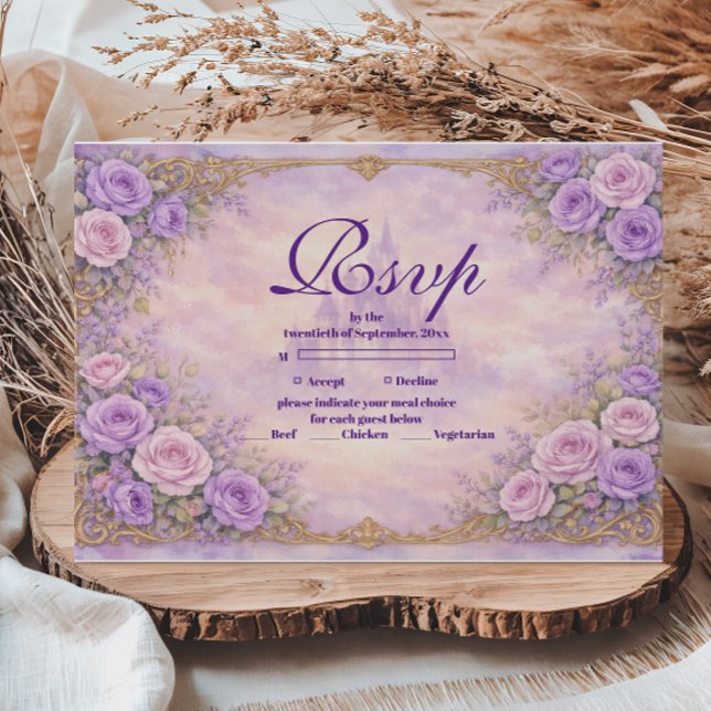 Lavender Rose Gold Garden Quinceañera OSA Kort (Skapare uppladdad)