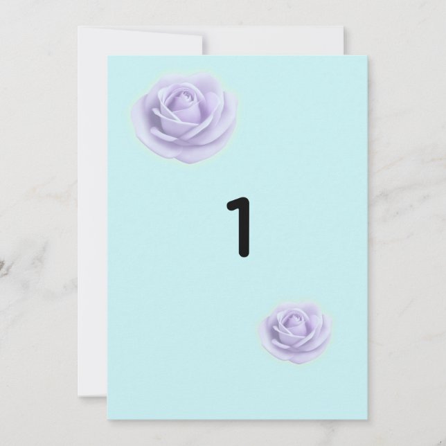 Lavender Rose Wedding Table Numbers Inbjudningar (Framsida)