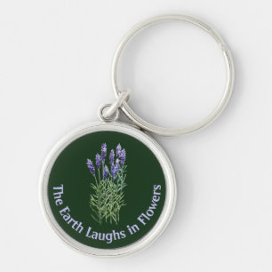 Lavender,  rund silverfärgad nyckelring