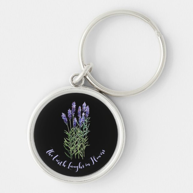 Lavender,  rund silverfärgad nyckelring (Framsidan)