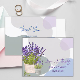 Lavender Rustic Lila Blommigt Bröllop Tack Vykort