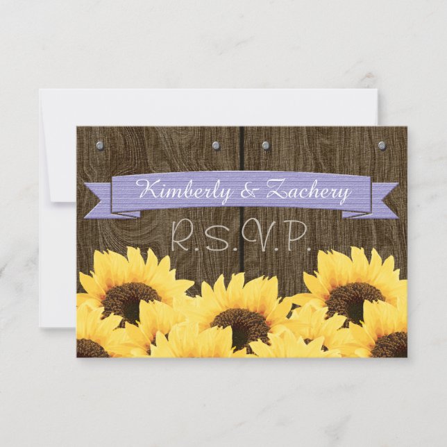 LAVENDER RUSTIC SUNFLOWER OSA KORT (Framsida)