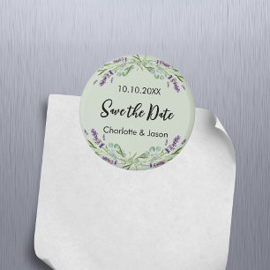 Lavender Sage grönt bröllop spara datum magnet
