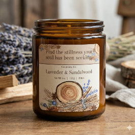 Lavender Sandalwood Quote Candle Label Fyrkantigt Klistermärke