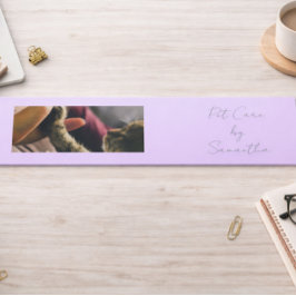 Lavender Script Business Card QR Code Service Menu Mini Visitkort