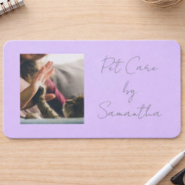 Lavender Script Business Card QR Code Service Menu Visitkort