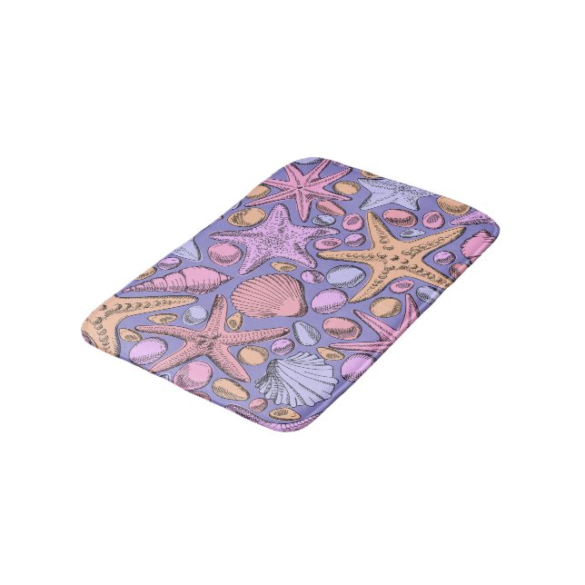 Lavender Seashell Fantasy Small Bath Mat Badrumsmatta (Vinklad)