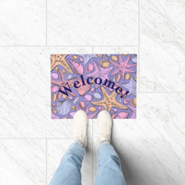 Lavender Seashell Welcome Doormat 18x24