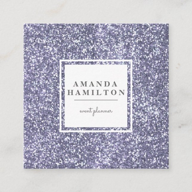 Lavender Sequins| professionell för kvinnor Fyrkantigt Visitkort (Framsida)