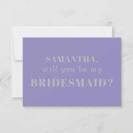Lavender Silver be my bridesmaid Inbjudningar
