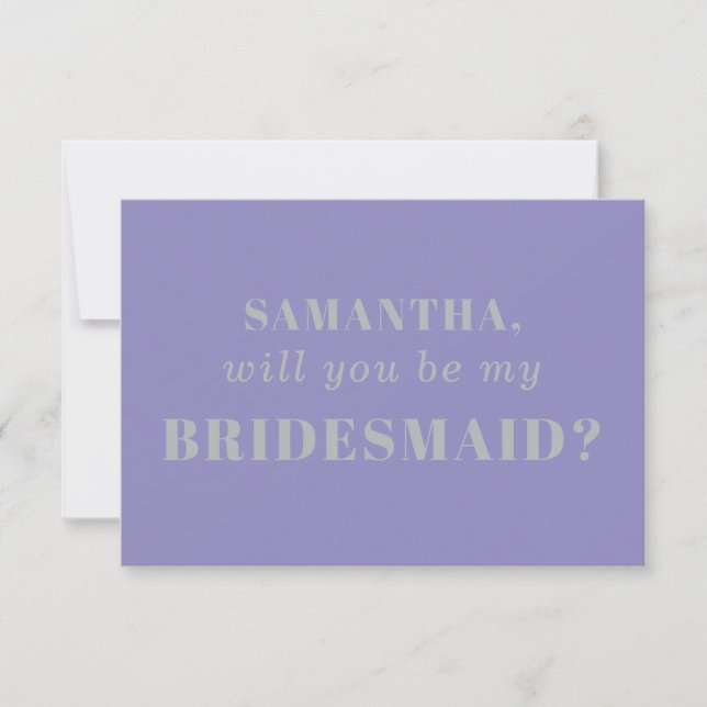 Lavender Silver be my bridesmaid Inbjudningar (Framsida)