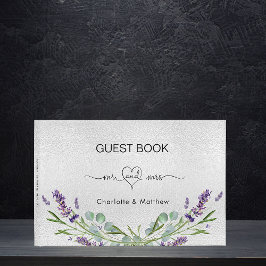 Lavender silver eucalyptus bröllop gästböcker