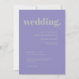 Lavender Silver Minimal Earth Tone Wedding Inbjudningar