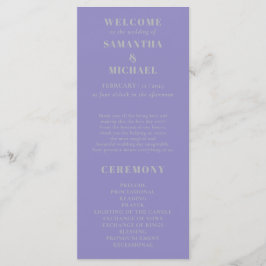 Lavender Silver minimal modern program wedding