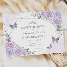 Lavender Silver Ro Quinceanera Spara datum