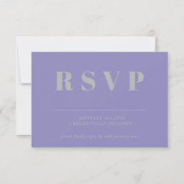 Lavender Silver RSVP Wedding Response OSA Kort