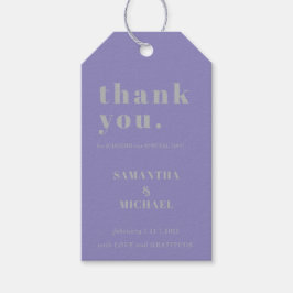 Lavender Silver Simple Classic Wedding Thank You Presentetikett