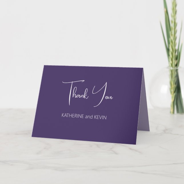 Lavender Simple Bröllop - tackkort (Framsida)