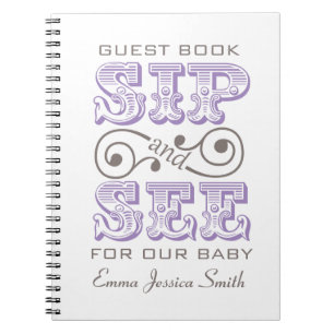 Lavender Sip och se Firande Register Bok Anteckningsbok