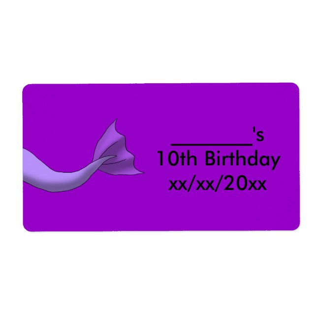 Lavender Sjöjungfru Svan Vin eller Vattenflaska-et Fraktsedel (Framsidan)