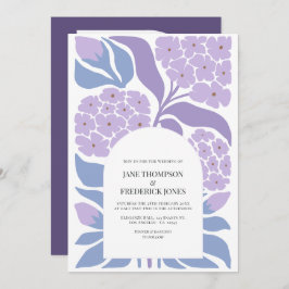 Lavender Sky Abstract Floral Modern Spring Wedding Inbjudningar