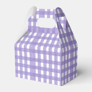 Lavender Snöre Gingham Gabled Favor Box Presentaskar