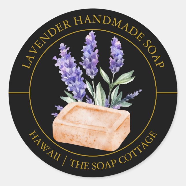 Lavender Soap-etikett Runt Klistermärke (Framsida)