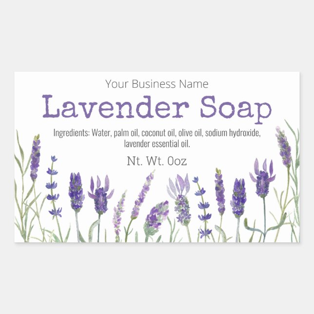 Lavender Soap-etiketter Rektangulärt Klistermärke (Framsida)