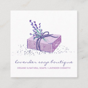 Lavender Soap Lila Bath Cosmetic Fyrkantigt Visitkort