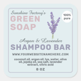Lavender Soap Shampoo Pub Pastel Blue Lila Fyrkantigt Klistermärke