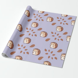 Lavender Sömless Wrapping Papper med Hedgehog Presentpapper