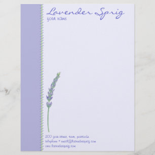Lavender Sprig Letterhead Brevhuvud