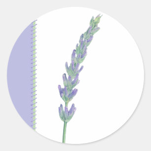 Lavender Sprig Sticker Runt Klistermärke