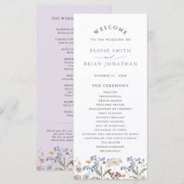 Lavender Spring Wildflower Meadow Garden Wedding  Program