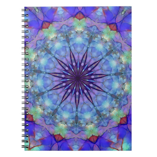 Lavender Starburst Mandala bärbar dator Anteckningsbok (Framsidan)