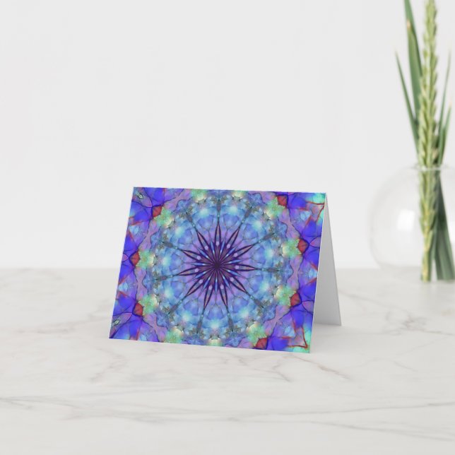Lavender Starburst Mandala Notecards Tack Kort (Framsida)