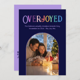 Lavender Stollig Julafton Baby födelsemeddelande f Julkort