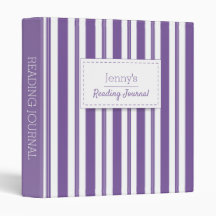 Lavender Stried Reading Journal 3 Ring Binder